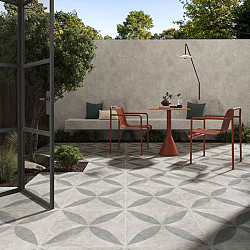 GeoCeramica® 60x60x4cm Ambiente Greige Flower