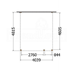 Aanbouwveranda Modena 4050x4850x2700mm (bxdxh) rechts