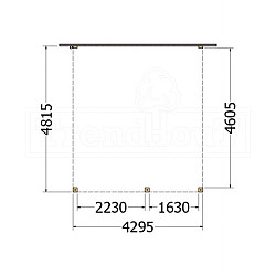 Aanbouwveranda Modena 4300x4850x2700mm (bxdxh) rechts