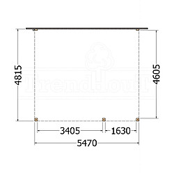 Aanbouwveranda Modena 5500x4850x2700mm (bxdxh) rechts