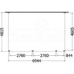 Aanbouwveranda Modena 6950x4850x2700mm (bxdxh) rechts