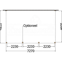 Aanbouwveranda Modena 7300x4850x2700mm (bxdxh) rechts