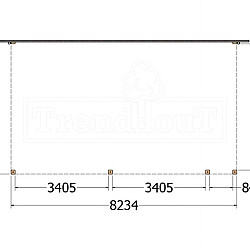 Aanbouwveranda Modena 8250x4850x2700mm (bxdxh) rechts