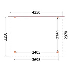 Aanbouwveranda Lucca 4350x3250x2600mm (bxdxh)