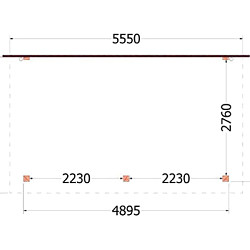 Aanbouwveranda Lucca 5550x3250x2600mm (bxdxh)