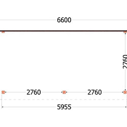 Aanbouwveranda Lucca 6600x3250x2600mm (bxdxh)