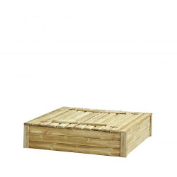 Zandbak Tom met deksel/zitbank 120x120x30cm