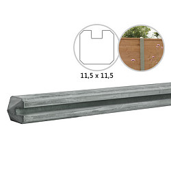 Betowood betonpaal diamant kop 11,5x11,5x278cm grijs eindpaal ongecoat