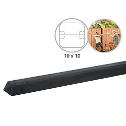 Betonpaal glad met diamantkop 10x10x280cm antraciet ongecoat tussenpaal