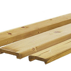 Vuren geschaafde afdeklat met sponning (5,1cm) 1,9x7x1815cm