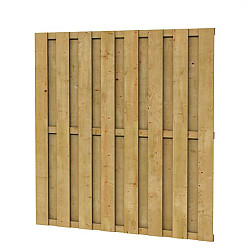 Grenen geschaafd plankenscherm 18-planks 15mm 180x180cm recht groen geïmpregneerd