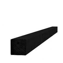 Grenen geschaafde Paal 8,8x8,8x270cm zonder diamantkop geïmpregneerd en zwart gedompeld