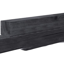 Grenen geschaafde Paal 8,8x8,8x270cm zonder diamantkop geïmpregneerd en zwart gedompeld