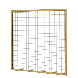 Eco gaastrellis met maas 7,5x7,5cm in grenen Raamwerk 4,5x4,5cm 180x180cm groen geïmpregneerd