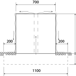 Waterblok 700x700x700mm Corten 3mm (CWB1)