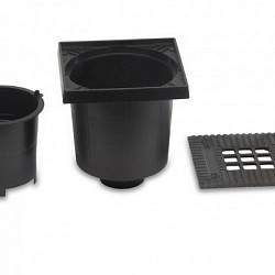 Vloerput 20x20cm met gietijzeren rooster