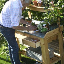 Tuinwerktafel Douglas met zinken blad