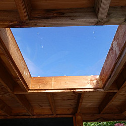 SHOWMODEL overkapping Douglas 400x350cm incl. wanden, dakkoepel en raam | OP=OP