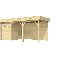 Vuren Topvision Premium Bonte Kraai 300x250cm en luifel 400cm kleurloos geïmpregneerd