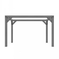 Vuren houtpakket 300x400cm, zwart gedompeld, tbv strak schaduwdoek 292x392cm