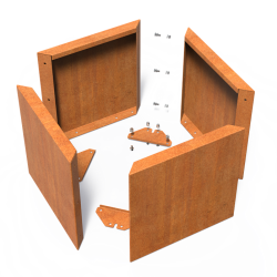 CARREZ CONNECT zonder bodem 600x600x600mm Corten (CAWC8)