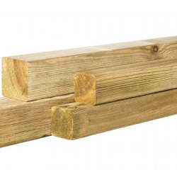 Grenen geschaafde Paal 6,8x6,8x300cm zonder diamantkop groen geïmpregneerd