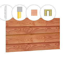 Zweeds Rabat douglas enkelzijdige wand C t.b.v. enkele deur 278,5x224cm onbehandeld