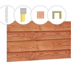 Zweeds Rabat douglas enkelzijdige wand E t.b.v. dubbele deur 371x224cm onbehandeld