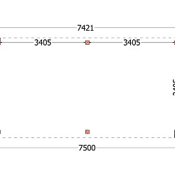 Buitenverblijf Verona model rechts 7500x4000x2500mm (bxdxh)