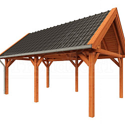 Buitenverblijf Zadeldak XL 6350x4400x4250mm (bxdxh)