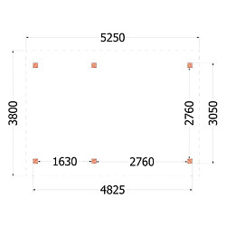 Buitenverblijf Zadeldak XL 5250x3800x3950mm (bxdxh)
