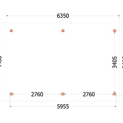 Buitenverblijf Zadeldak XL 6350x4400x4250mm (bxdxh)