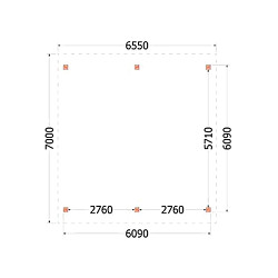 Buitenverblijf Zadeldak XXL 6550x7000x5000mm (bxdxh)