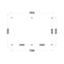 Buitenverblijf Zadeldak XXL 7850x5950x4900mm (bxdxh)