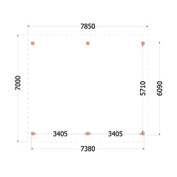 Buitenverblijf Zadeldak XXL 7850x7000x5000mm (bxdxh)
