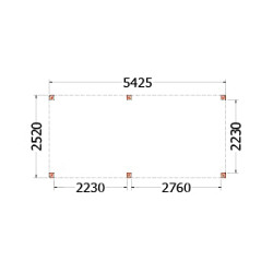 Buitenverblijf Palermo 5450x2550x2450mm (bxdxh)