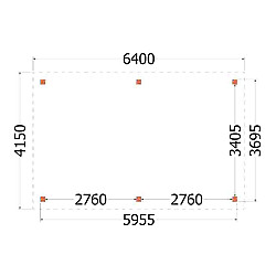 Buitenverblijf Siena 6400x4150x2500mm (bxdxh)