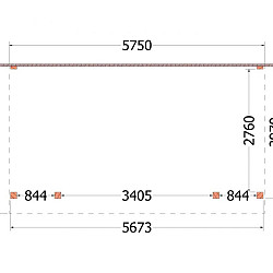 Aanbouwveranda Ancona 5750x3300x2600mm (bxdxh)