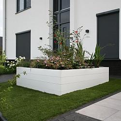 Bloembak Modulair Wit (RAL9016) fijnstructuur 150x30x42cm