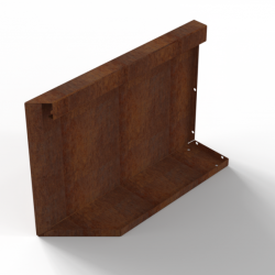 Bloembak Module+ Uitwendig hoekpaneel-Rechts (B) Corten 60x42cm