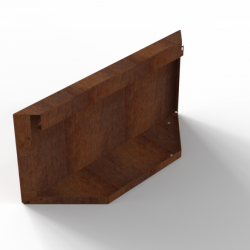 Bloembak Module+ Kopschot paneel (D) Corten 60x28cm