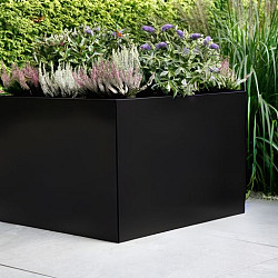 Bloembak vlak - 30x120x40 cm Grafiet zwart