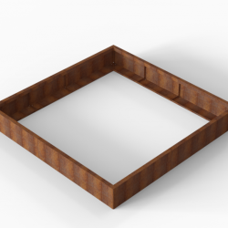 Bloembak Module+ 210x210x28cm | Corten