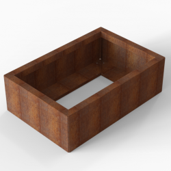 Bloembak Module+ 60x90x28cm | Corten