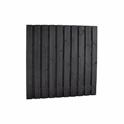 Naaldhout geschaafd plankenscherm 21-planks 15 mm 180x90cm recht, geïmpregneerd en zwart gespoten