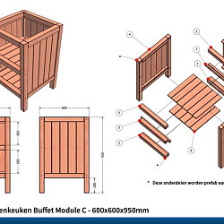 Buitenkeuken Buffet Module C | Enkele schappenkast