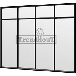 Steel Look raam 2760x2200mm zwart module C-02