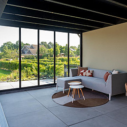 Steel Look raam 3405x2200mm zwart module E-01