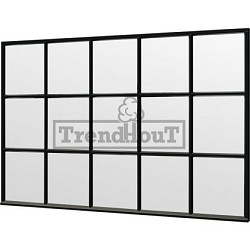 Steel Look raam 3405x2200mm zwart module E-03