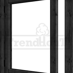 Steel Look vleugelraam 01 enkel DOUGLAS zwart, linksdraaiend  raam:754x905mm+kozijn:888x1039mm